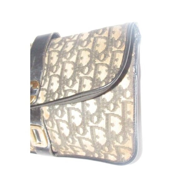 Dior Two Way Belt Purse Gold CD Accent Removable Strap Black Grey Trotter Print - Picture 12 of 12